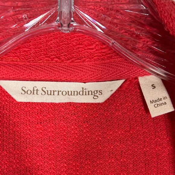 Soft Surroundings | Bright Pink 100% Cotton Open Front Cardigan Size Small - Picture 5 of 6